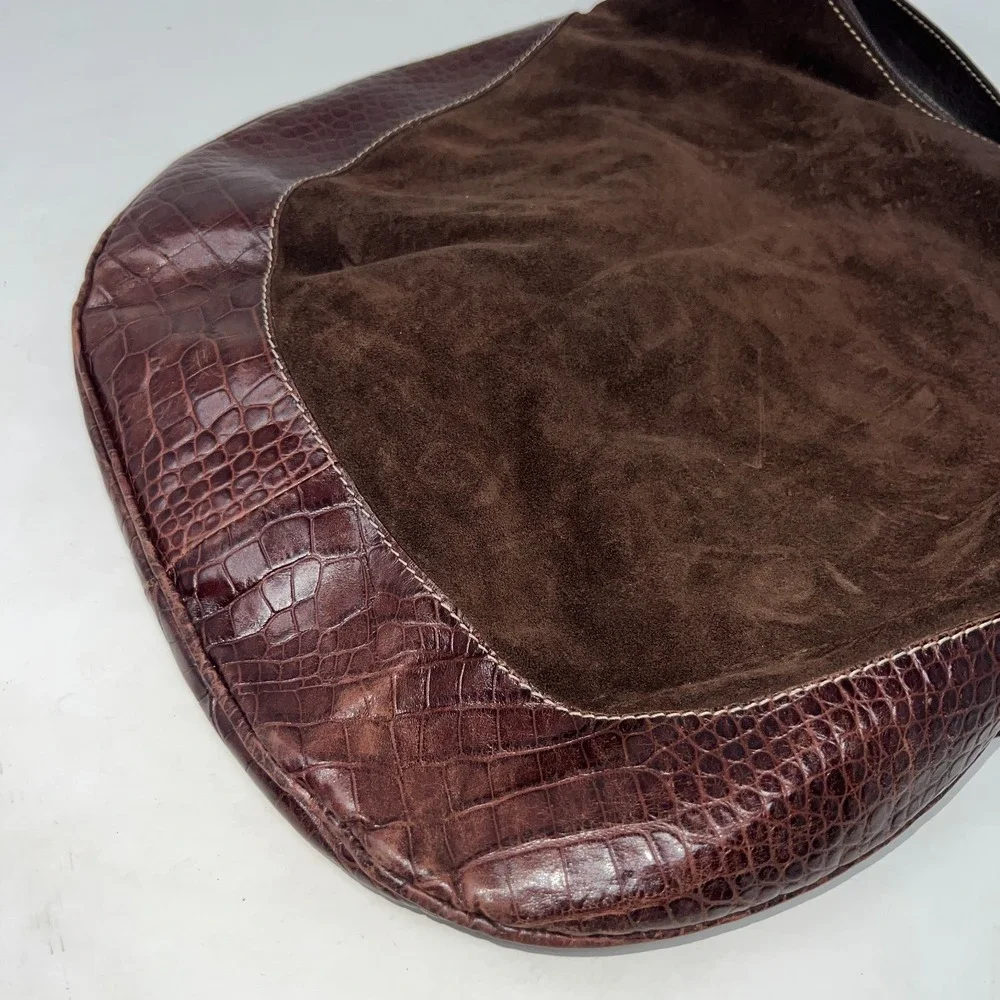 Giudit Vintage Brown Suede Leather Purse Handbag Made In Italy ***